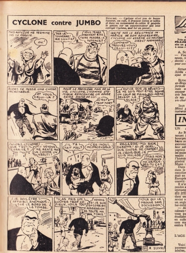 cossio,alain la foudre,cyclone l’homme atomique,paris-jeunes aventures 1947,bandes dessinées de collection,tarzanide,doc jivaro